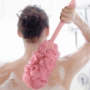 Cross-border manufacturers, large long-handled bath brushes, bath balls, bath flower brushes, massage brushes, back bath towels, bathroom bath bath clear